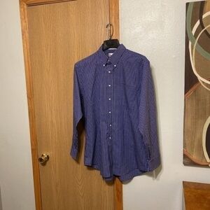 Marshall Field's Size 17.5 34/35 w/Checked Print Long Sleeve Dress Shirt - EUC